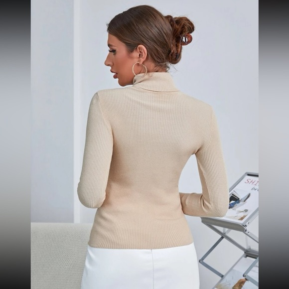 High Neck Ribbed Knit Sweater - Picture 2 of 2